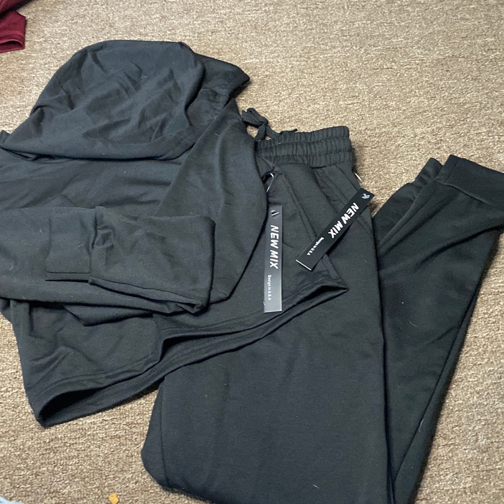 Selling matching sweats and cropped sweater